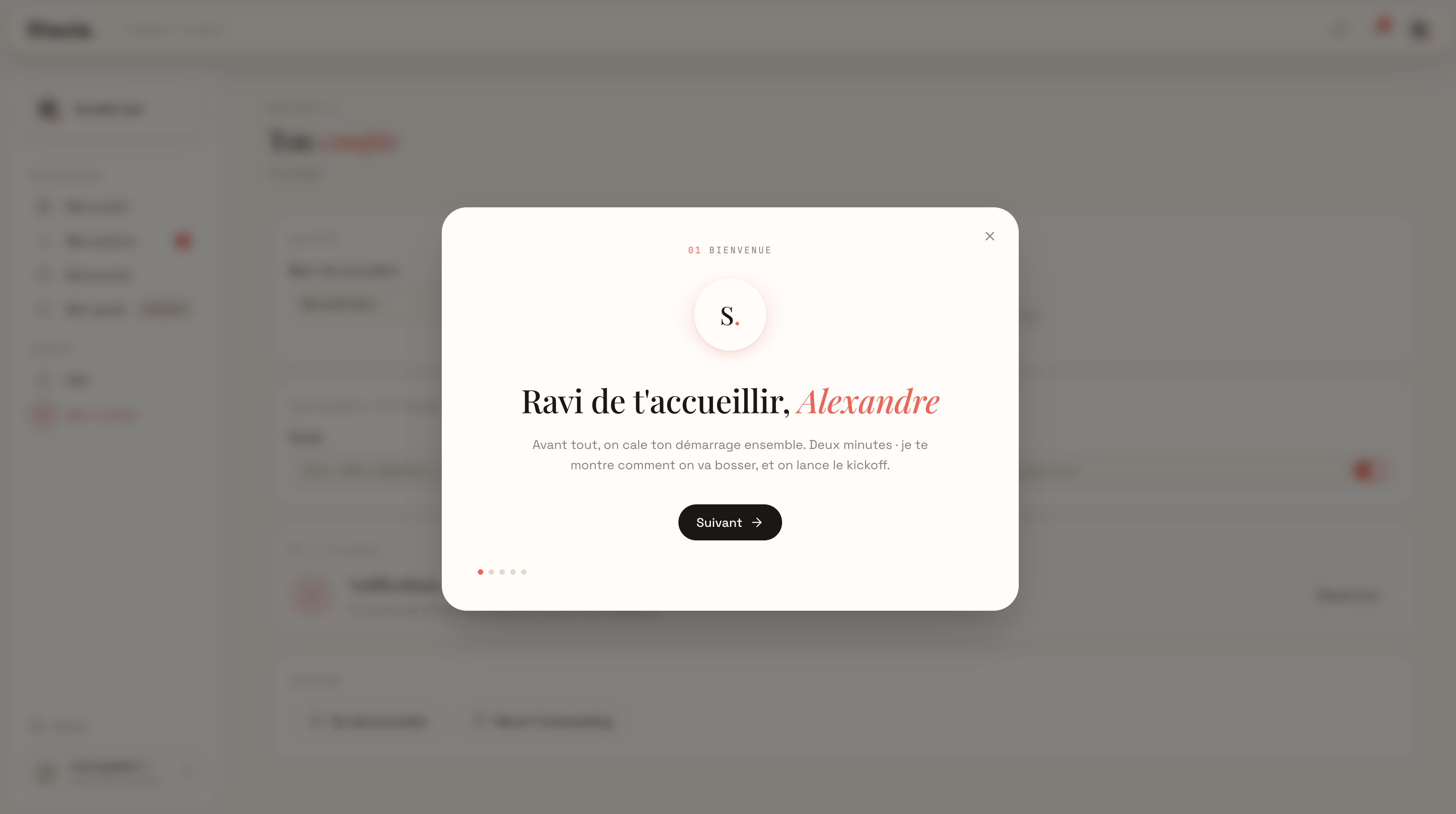 Onboarding — bienvenue