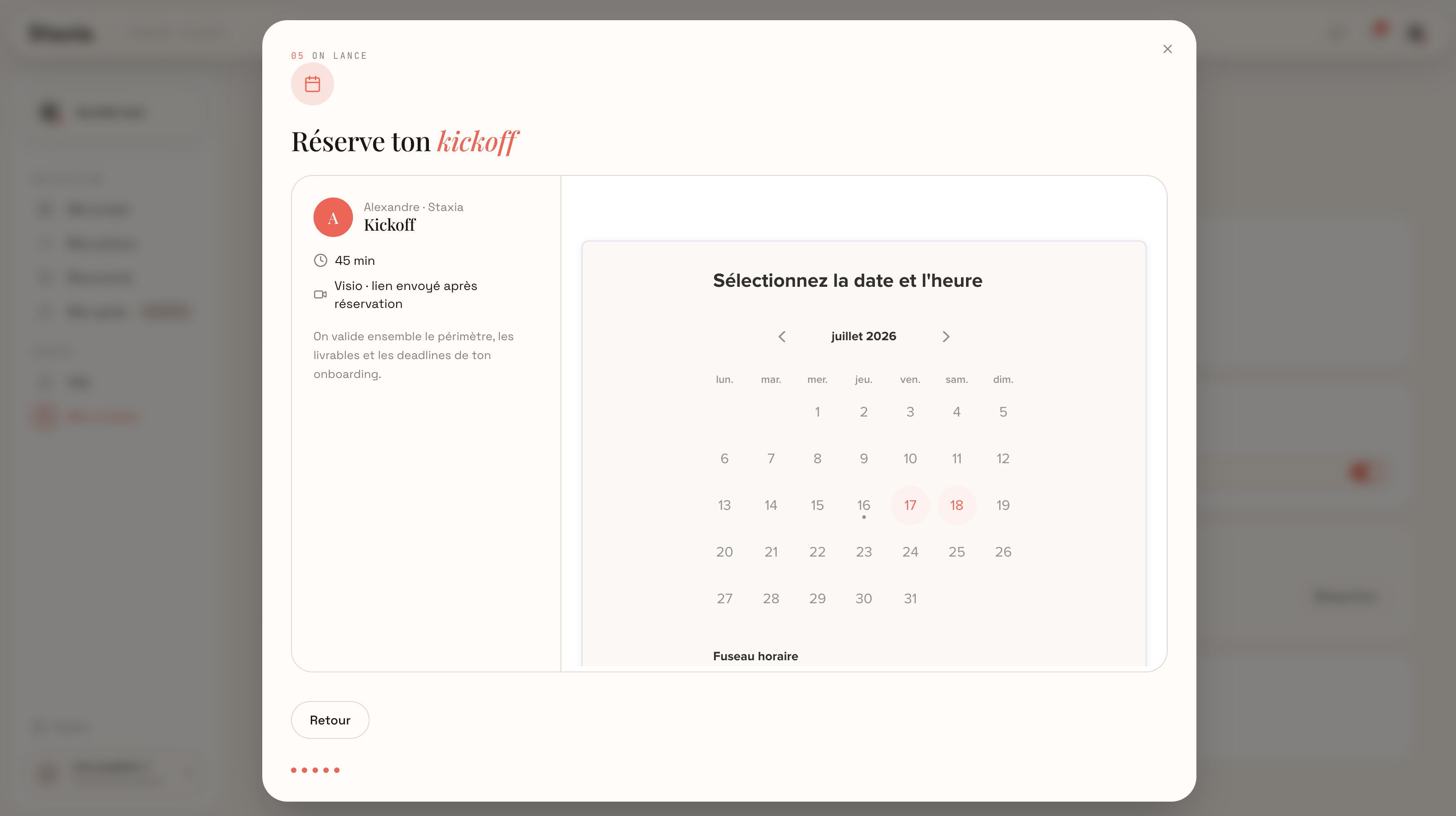 Onboarding — réserve ton kickoff